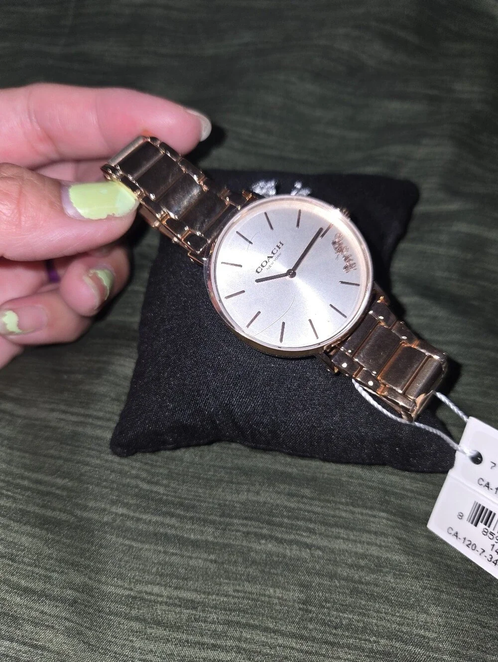 COACH Perry Women’s Rose Gold Tone Stainless Steel Bracelet Watch